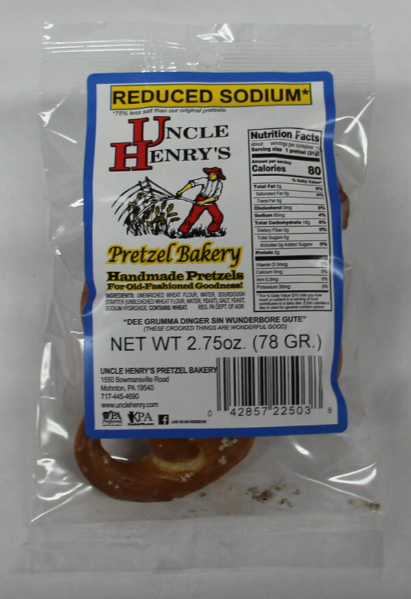 2.75 oz. Reduced sodium Pretzels