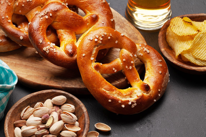 pretzels at a bar
