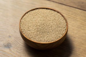 Dry Organic Active Dry Yeast in a Bowl