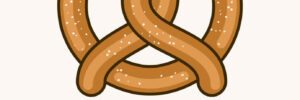 A graphic of a pretzel that says "National Pretzel Day is April 26th"