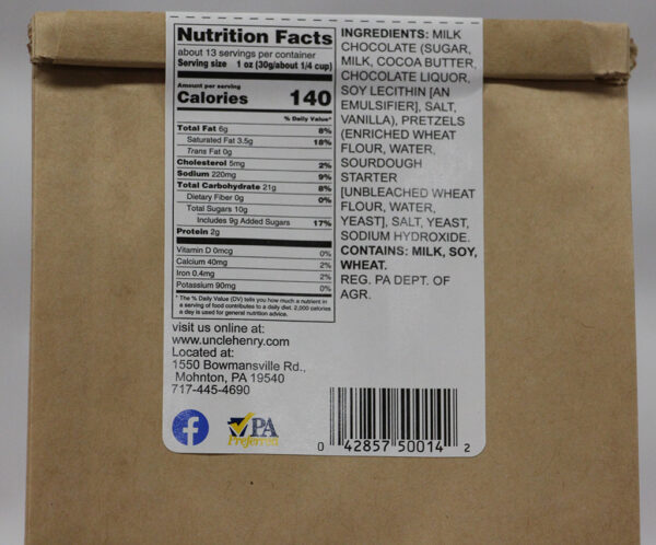 Milk Chocolate Pretzel Pieces Nutrition Facts