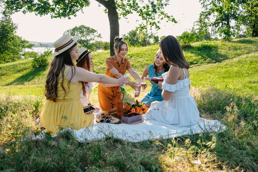 A group of women at a picnic
