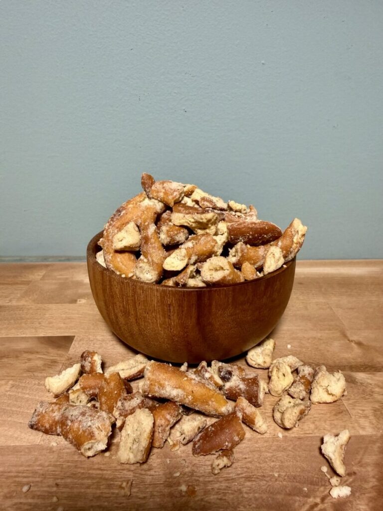 Bowl of flavored pretzel bites
