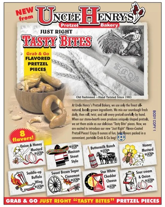Uncle Henrys Tasty Bites Flavored Pretzels
