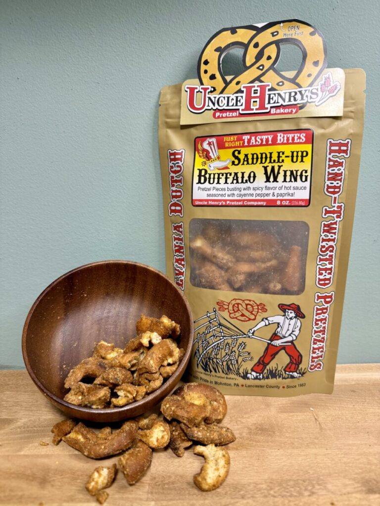 Buffalo wing pretzel pieces